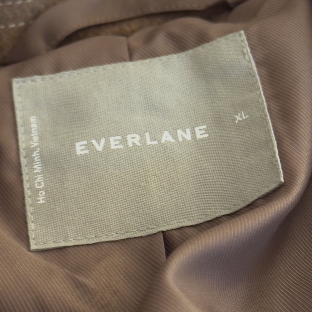 Everlane Italian ReWool Wool Peacoat Winter Coat Jacket Brown Plaid Size 12 - Picture 3 of 9